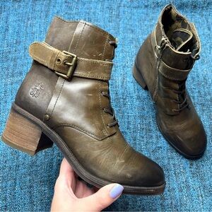 Fly London Brown Leather Lace Up Ankle Boots